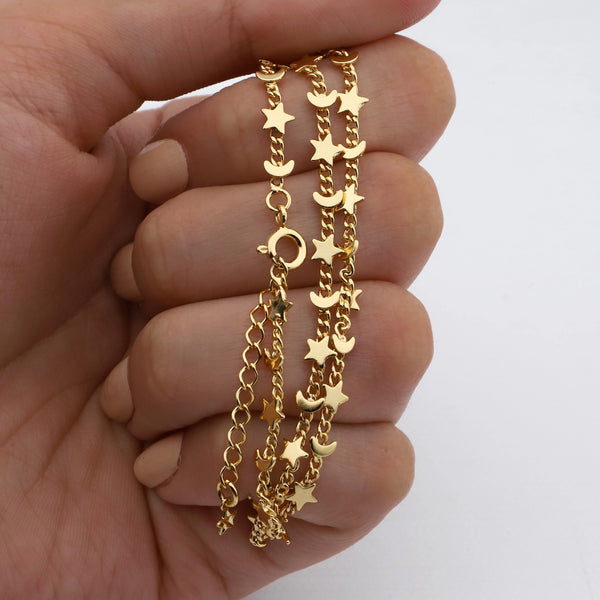 Cadena acero dorado premium