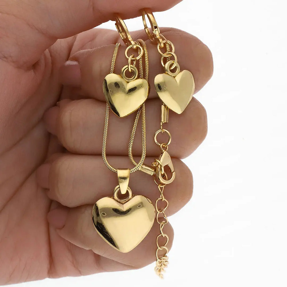 Set dorado bijou colgante + aros