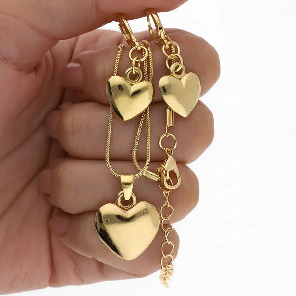 Set dorado bijou colgante + aros