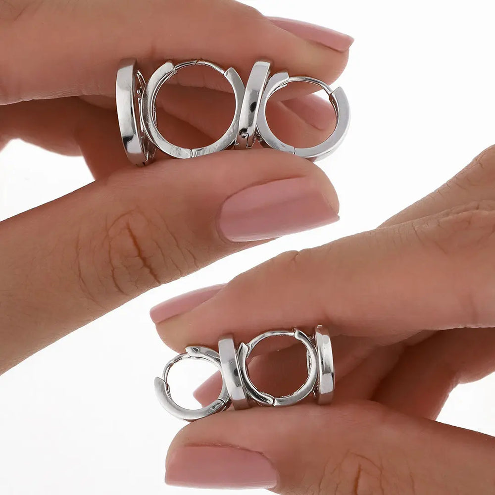 Set plateado bijou 4 aros