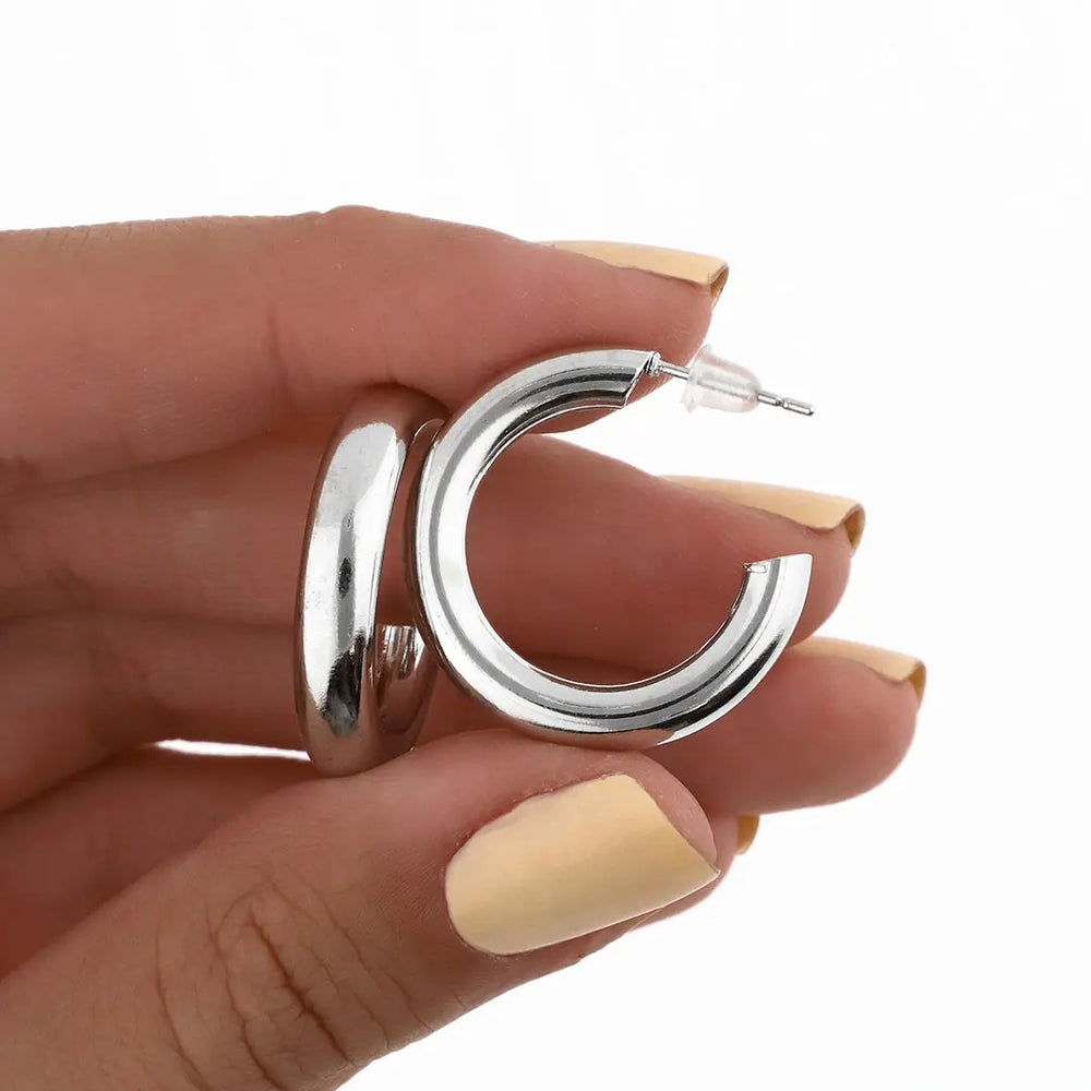 Aros plateados bijou