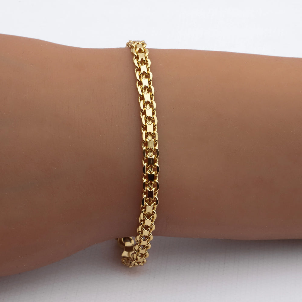 Pulsera acero dorado premium