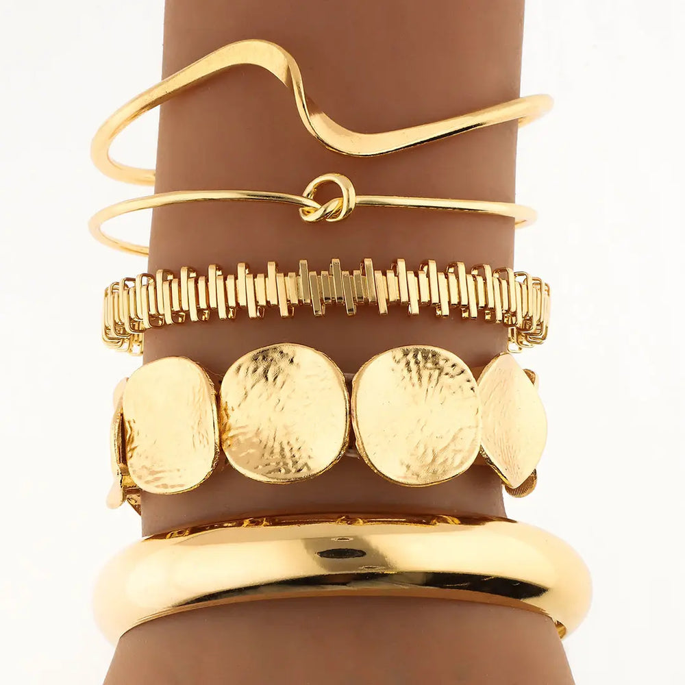 Set dorado bijou 5 pulseras
