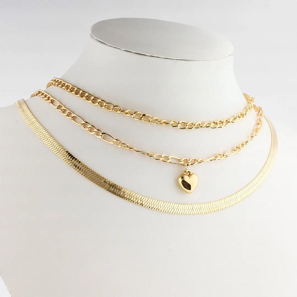 Set dorado bijou 3 colgantes