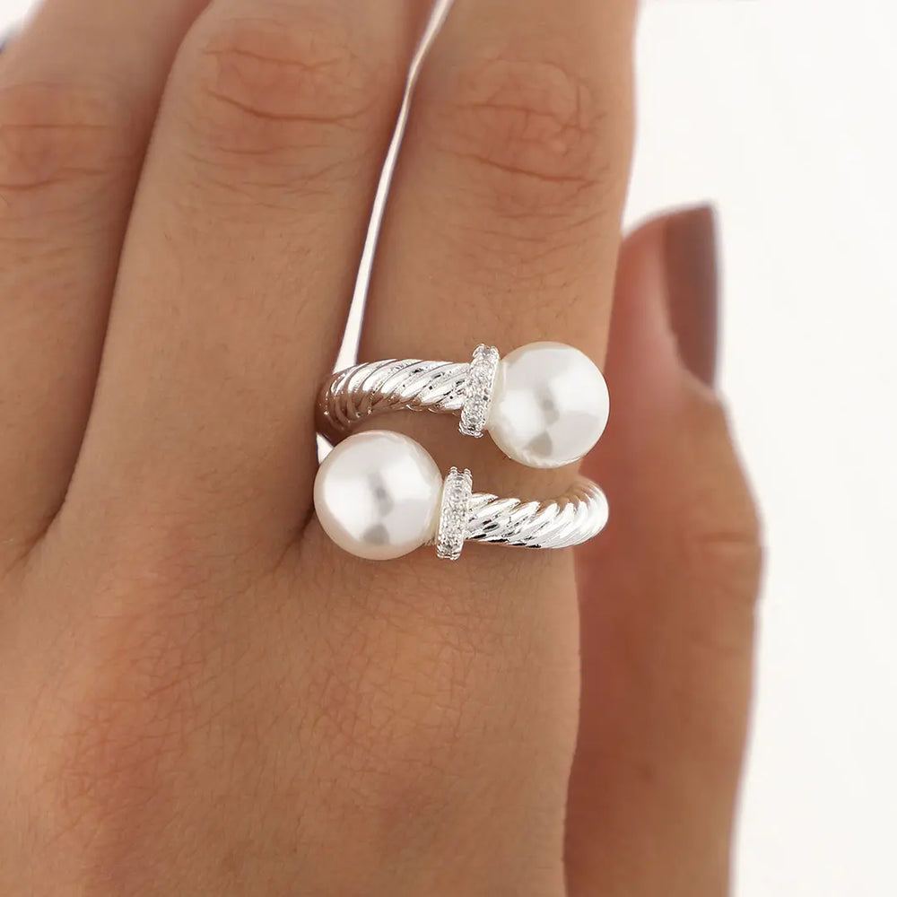 Anillo regulable acero blanco