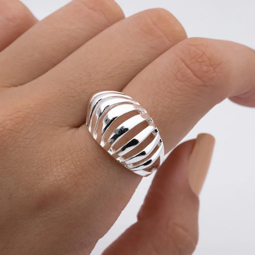 Anillo acero blanco premium