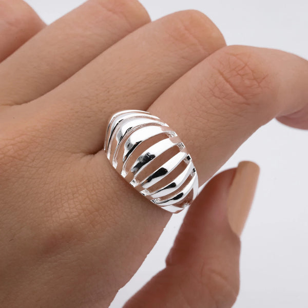 Anillo acero blanco premium