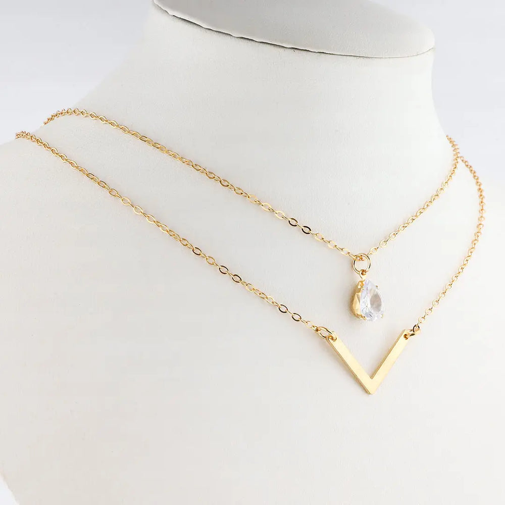 Set dorado bijou 2 colgantes