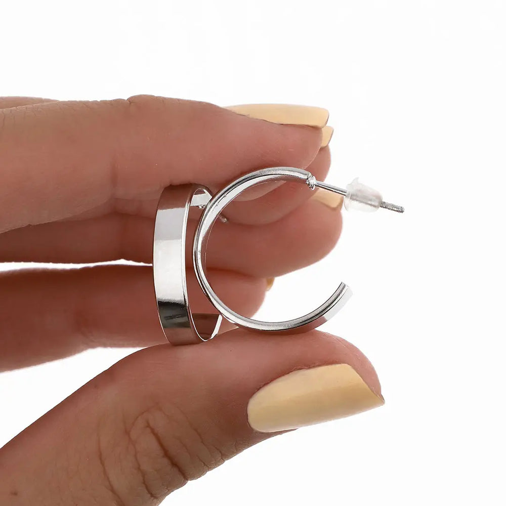 Aros plateados bijou