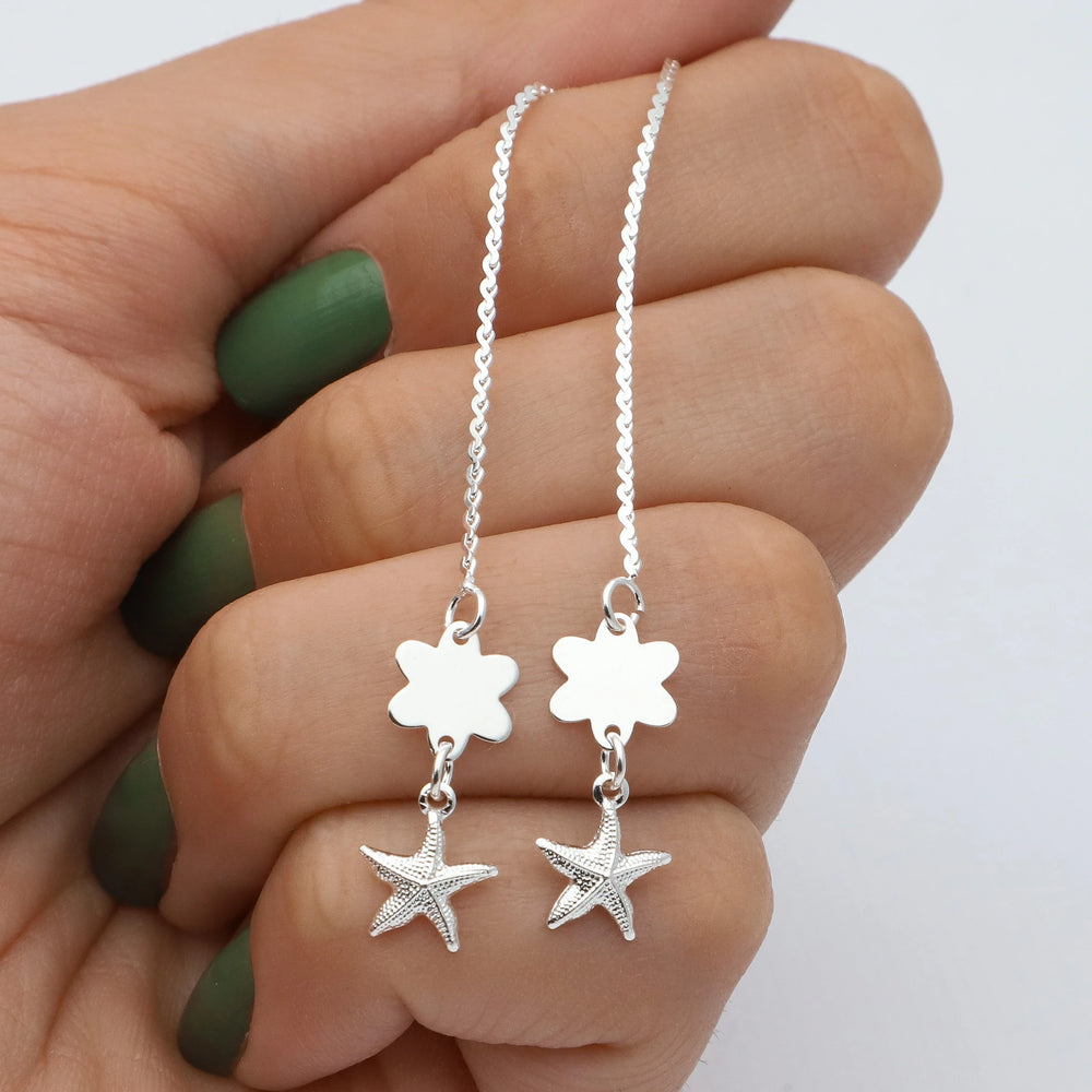 Aros colgantes acero blanco