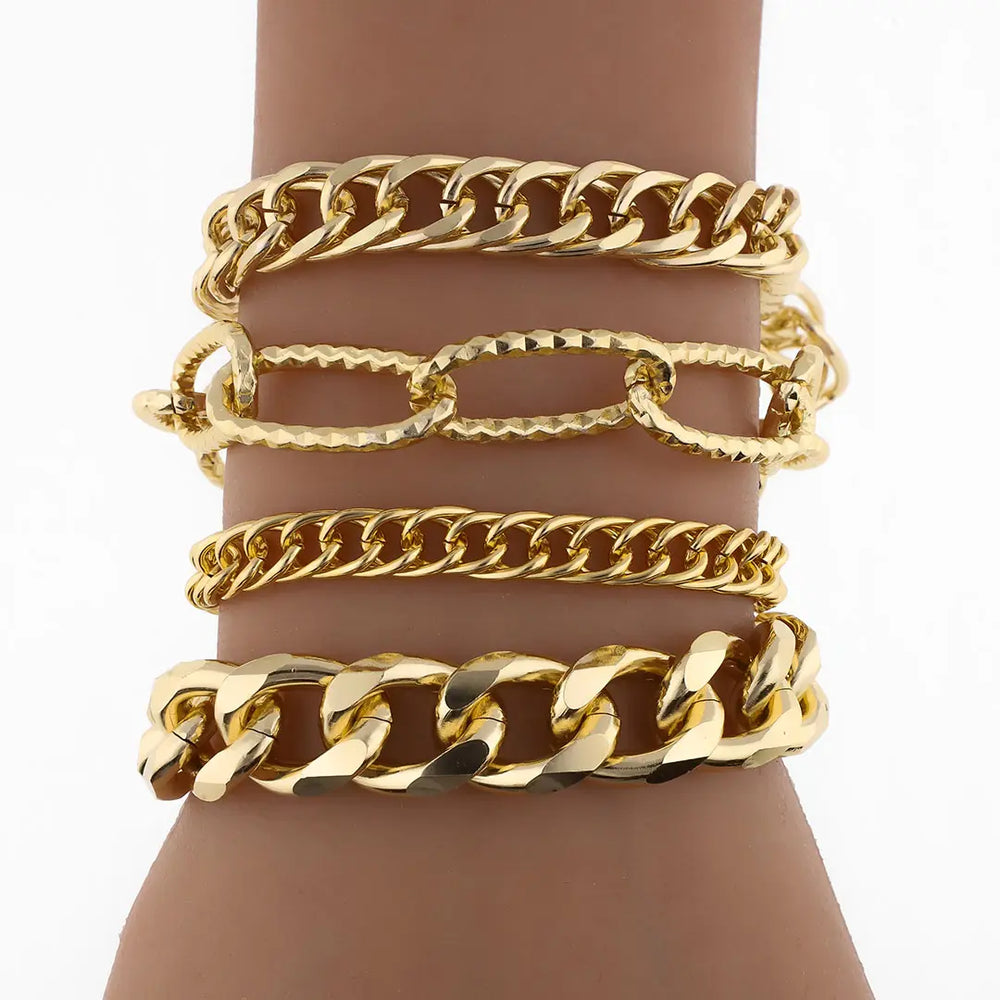 Set dorado bijou 4 pulseras