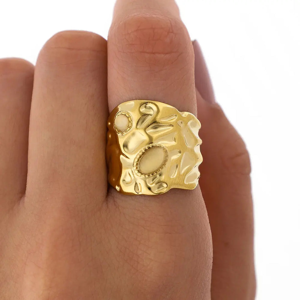 Anillo acero dorado