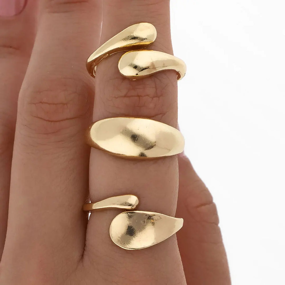 Set dorado bijou 3 anillos