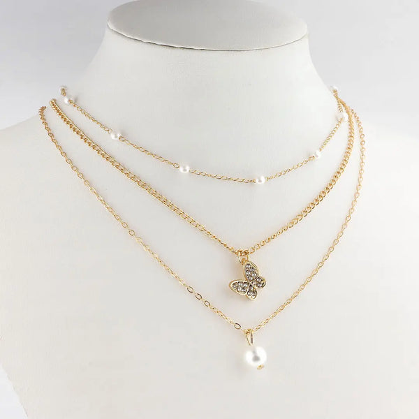 Set dorado bijou 3 colgantes