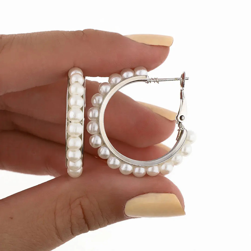 Aros plateados bijou