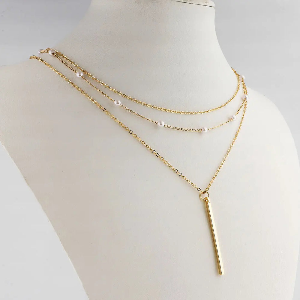 Set dorado bijou 3 colgantes