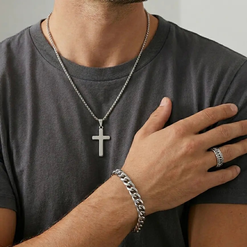 Set plateado bijou colgante + pulsera + anillo