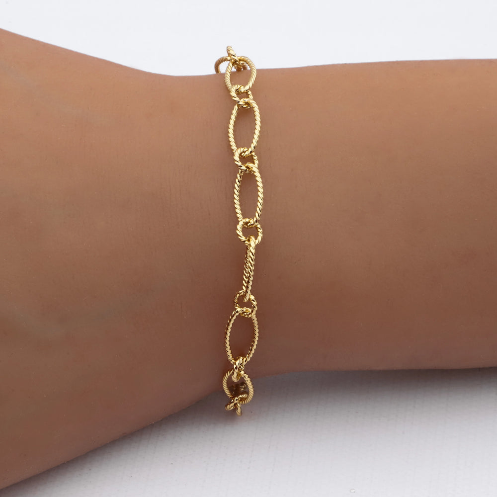 Pulsera acero dorado premium