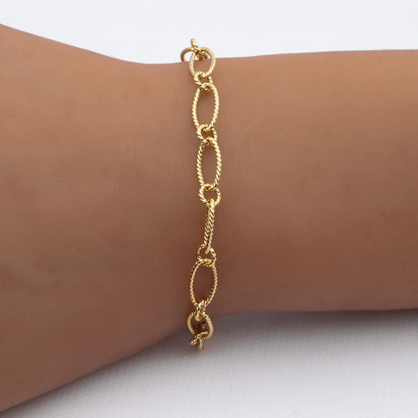 Pulsera acero dorado premium