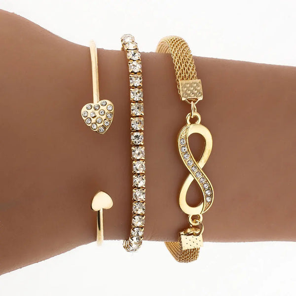 Set dorado bijou 2 pulseras + brazalete