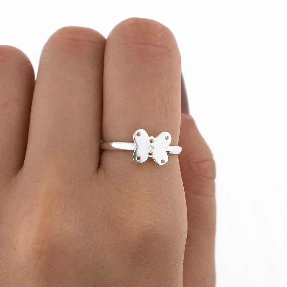 Anillo mariposa regulable plating