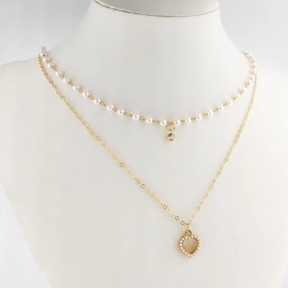 Set dorado bijou 2 en 1 colgante