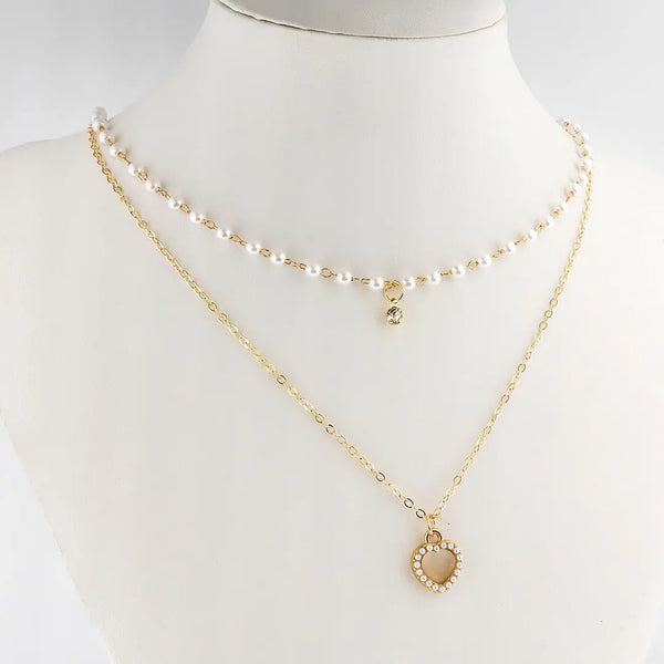 Set dorado bijou 2 en 1 colgante