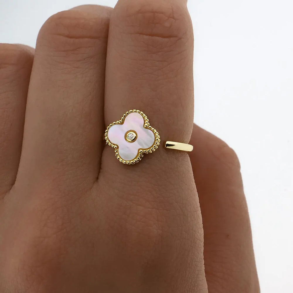 Anillo regulable acero dorado
