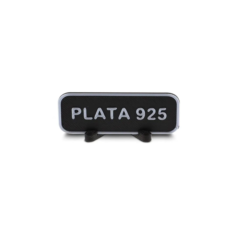 Placa por 5 unidades "plata 925" con pie