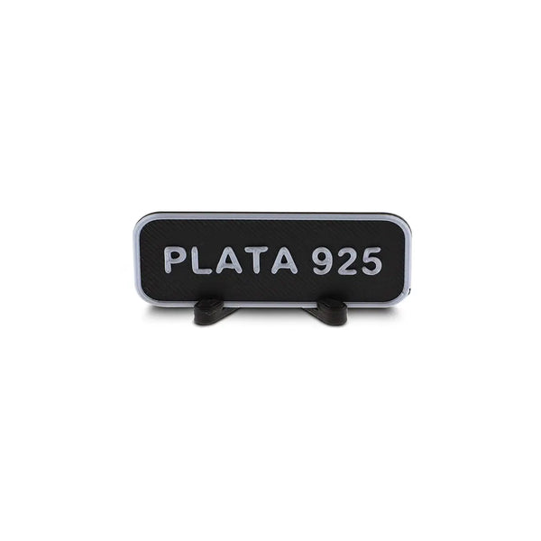 Placa por 5 unidades "plata 925" con pie