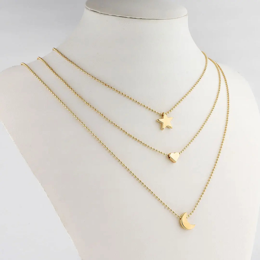 Set dorado bijou 3 en 1 colgante