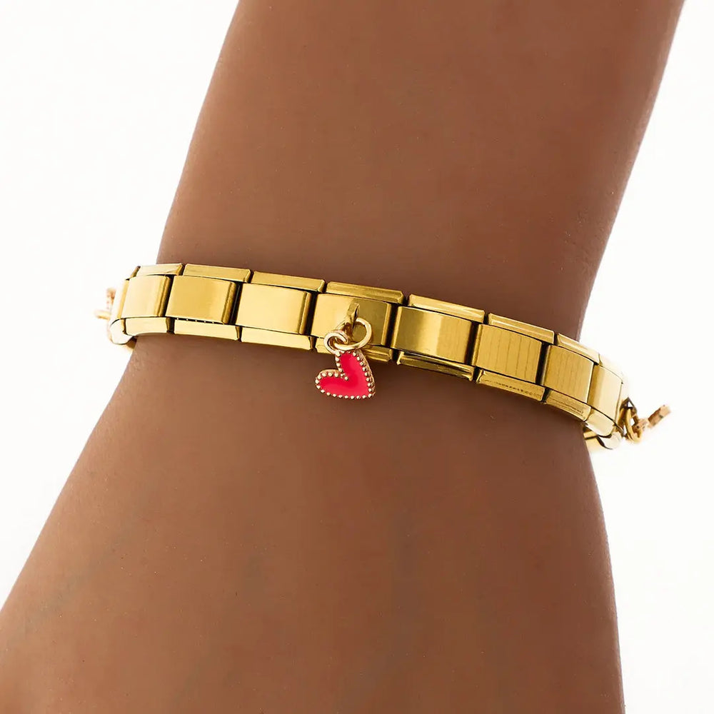 Pulsera italiana acero quirurgico dorado