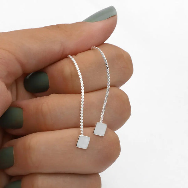 Aros colgantes acero blanco