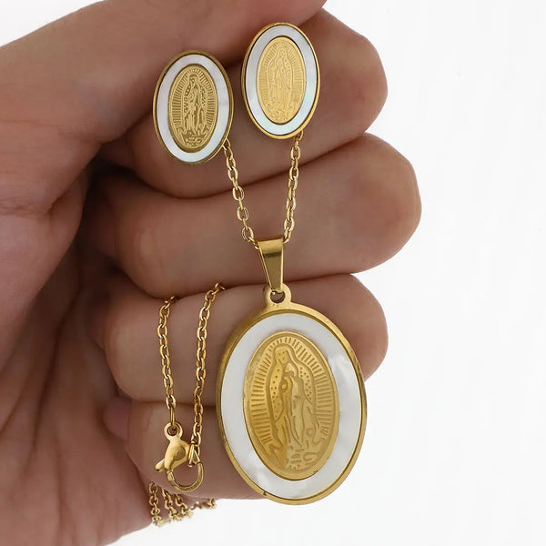 Conjunto acero dorado
