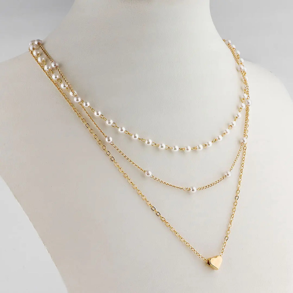 Set dorado bijou 3 en 1 colgante