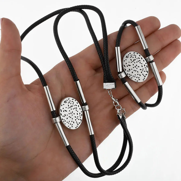 Set plateado bijou colgante + pulsera