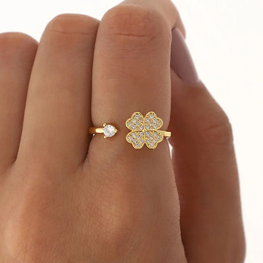 Anillo anti estres regulable acero dorado