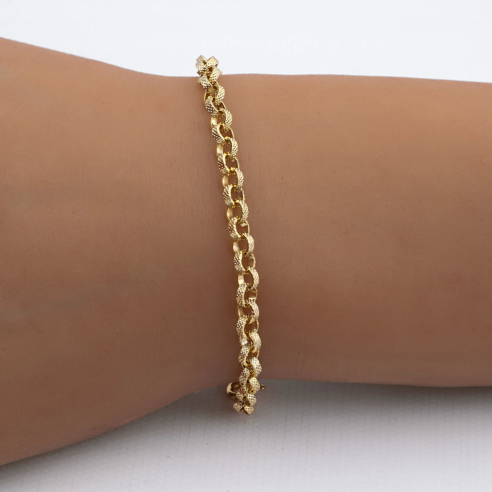 Pulsera acero dorado premium