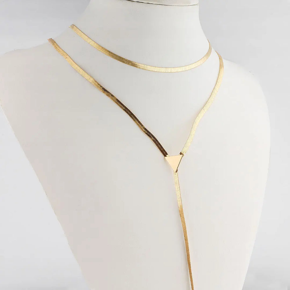 Set dorado bijou 2 colgantes