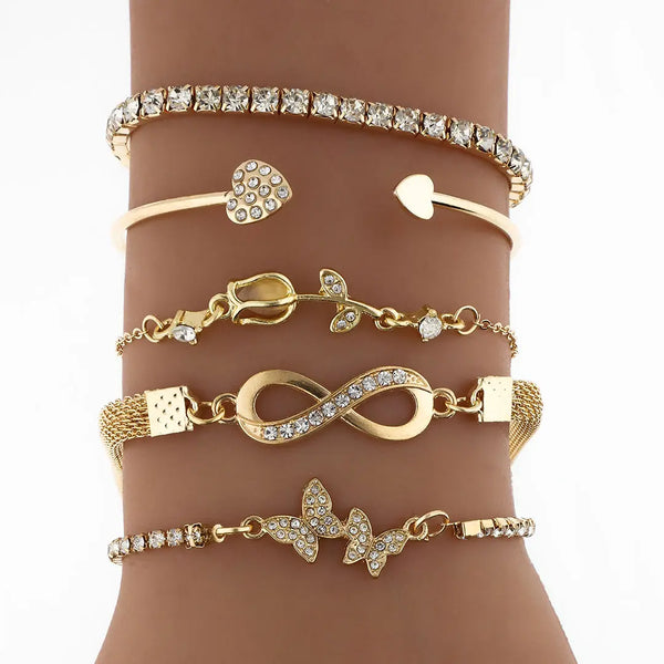 Set dorado bijou 5 pulseras