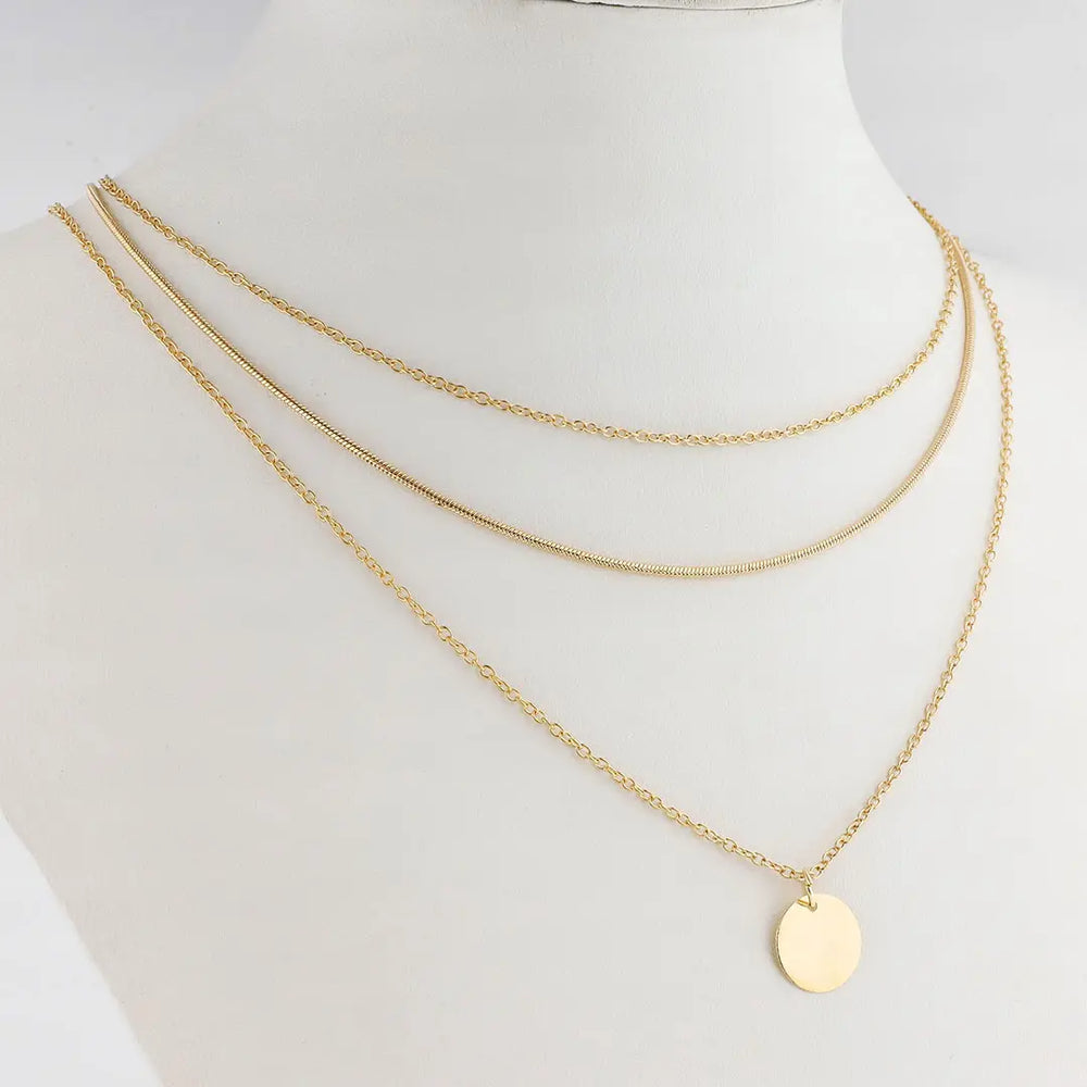 Set dorado bijou 3 en 1 colgante