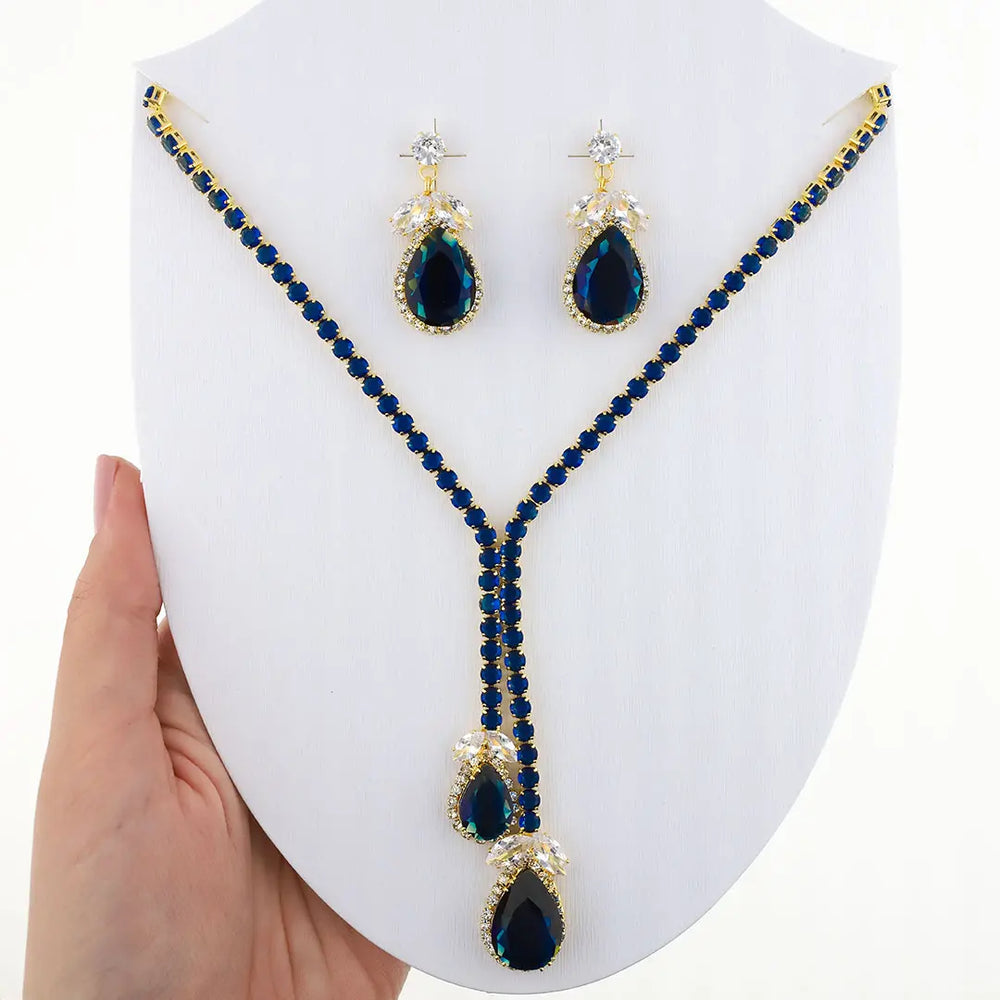 Set dorado bijou colgante + aros
