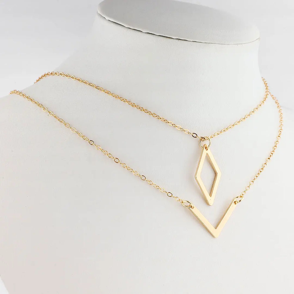 Set dorado bijou 2 colgantes