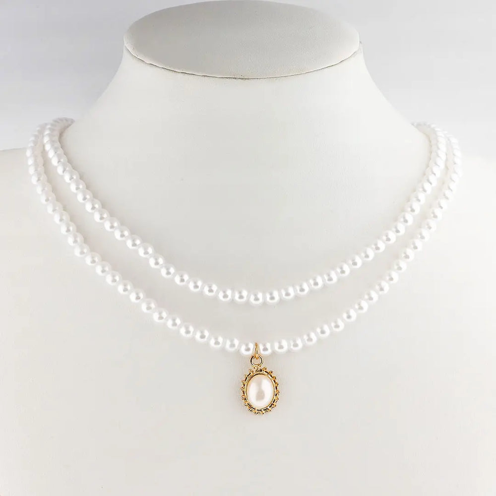 Set plateado bijou 2 en 1 colgante