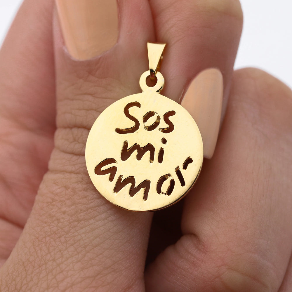 Dije acero dorado premium