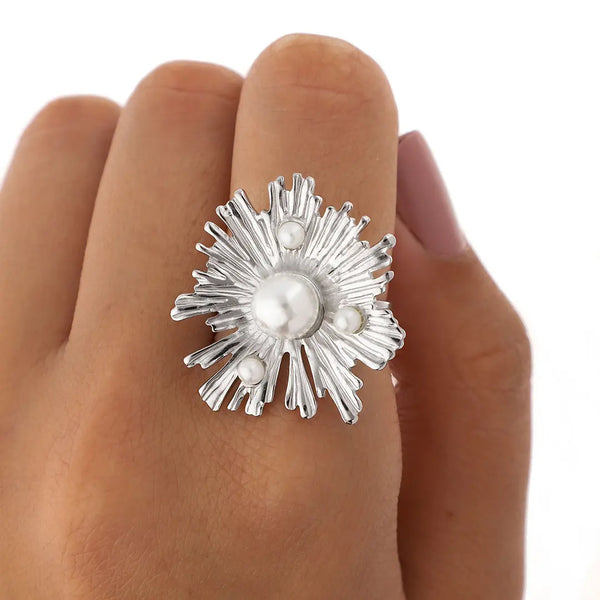 Anillo flor acero quirurgico