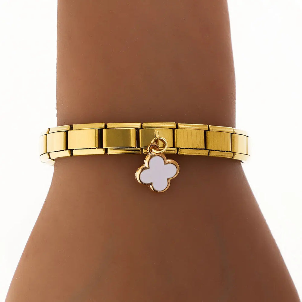 Pulsera italiana acero quirurgico dorado