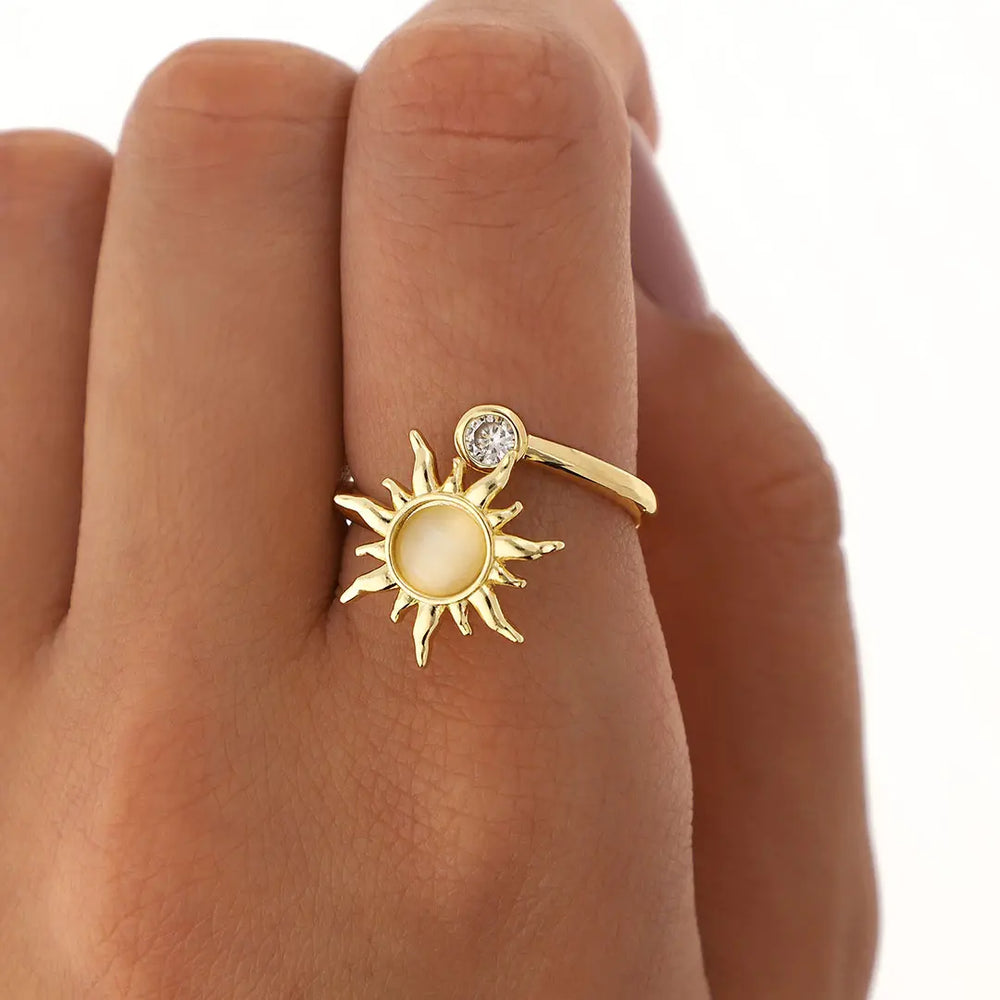 Anillo anti estres regulable acero dorado