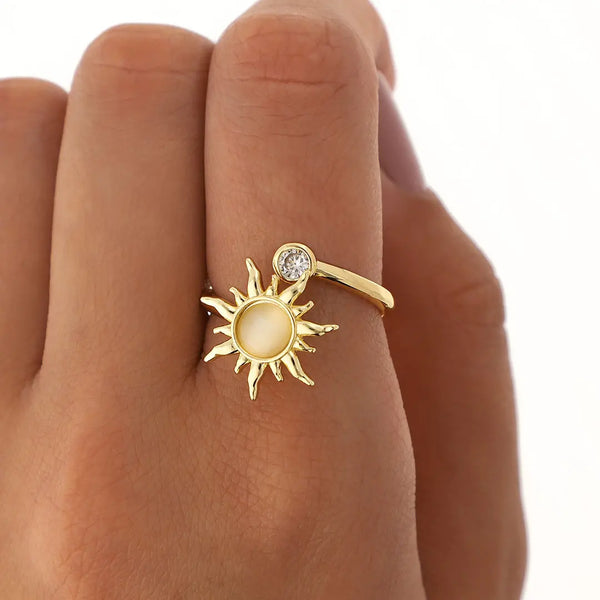 Anillo anti estres regulable acero dorado