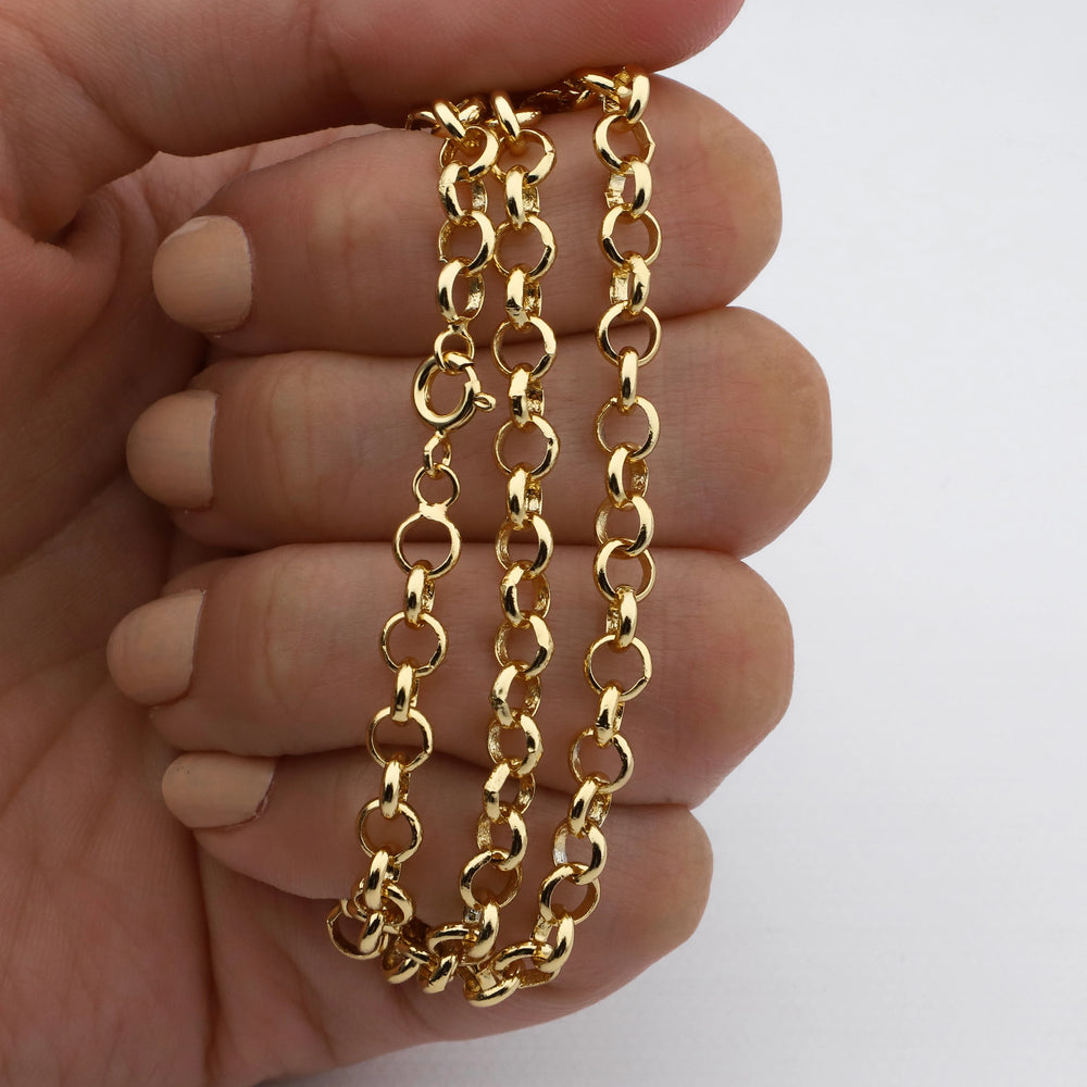 Cadena acero dorado premium
